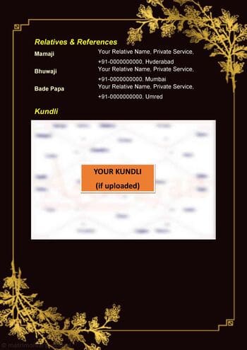Marriage Biodata Format with horoscope and kundli