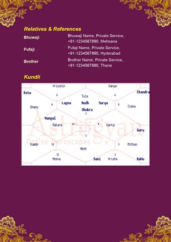 Marriage Biodata fornat with horoscope